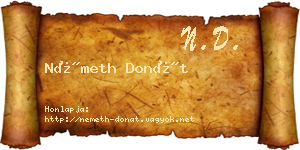 Németh Donát névjegykártya
